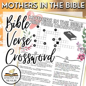 mothers day crossword bible verse religious activities classroom busy work